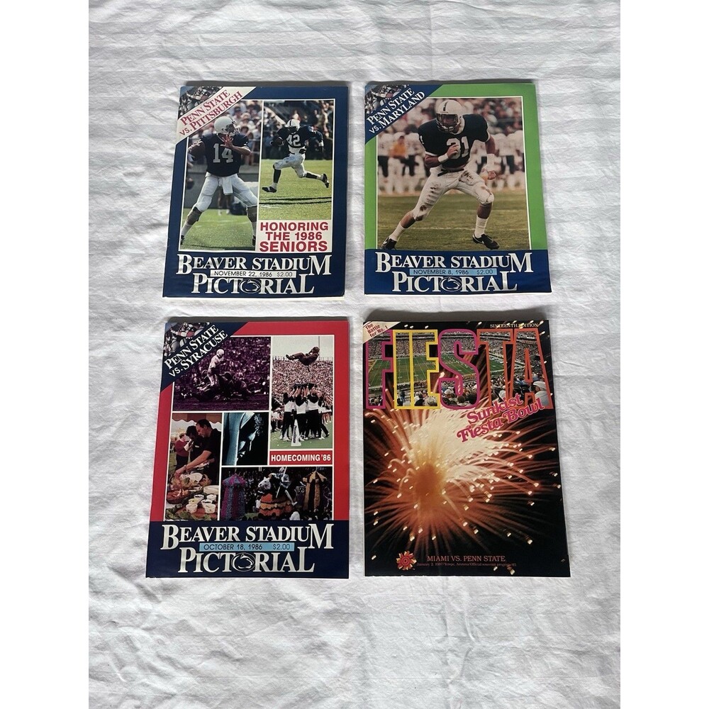 1986 Penn State Nittany Lions Program Lot 1987 Fiesta Bowl Ticket Stub Vintage